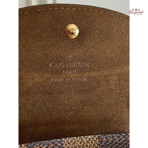 Authentic Louis Vuitton Brown Damier Ebene Coated Canvas Square Cufflinks Case - Picture 8 of 13